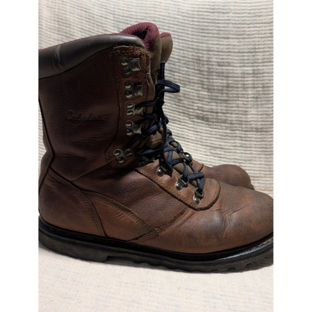 Cabelas Mens Leather Work Hiking Boots Size 11 EE Brown Lace‎ Up